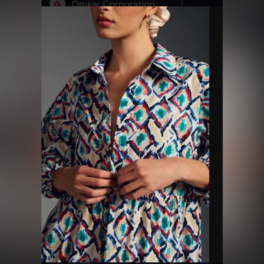 Maeve Multicolor Geometric Midi Dress - Picture 3 of 14
